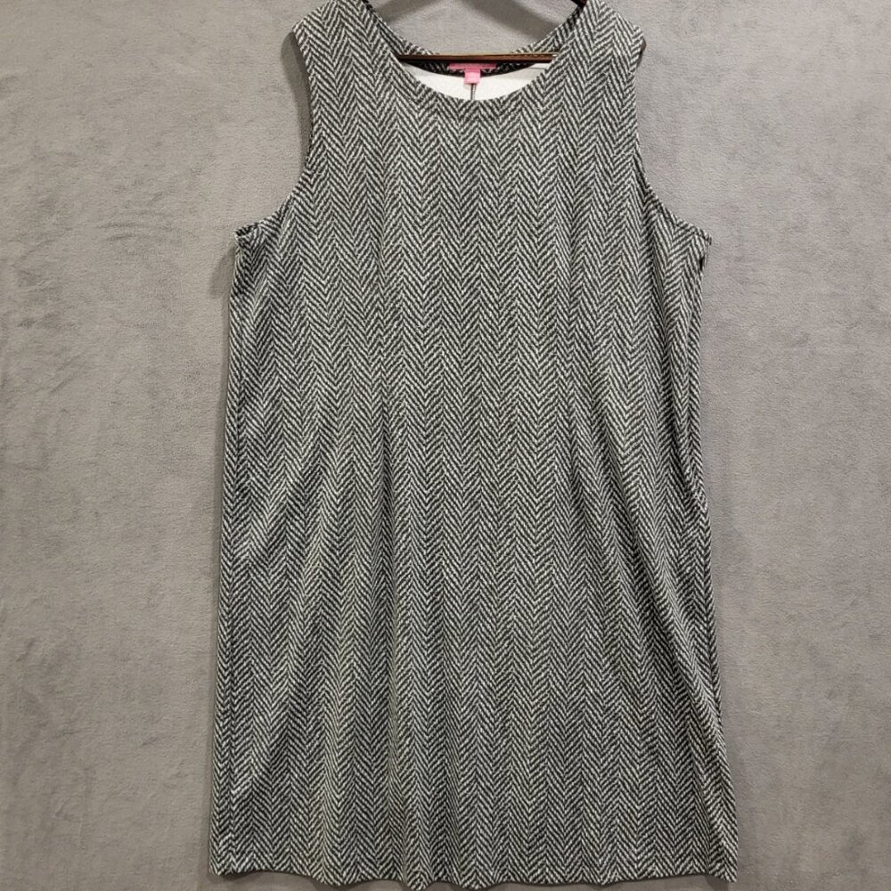 Woman Within Herringbone Shift Dress Women's 1X 22/24‎ Mod Office Classic Casual
